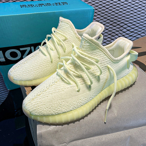正品椰子鞋女350v2真爆 奶油黄配色 yezi yeezy
