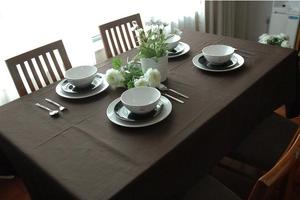 包邮纯色深咖啡色桌布台布餐桌布茶几布纯棉布艺深棕色欧式长方形