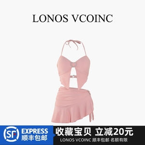 LONOS VCOINC 粉色辣妹新款泳衣女比基尼分体三件套性感小胸聚拢