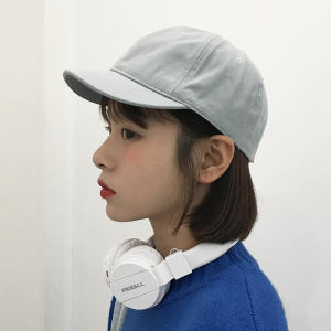 短檐棒球帽女日系复古百搭潮ins小沿帽子街头黑色韩版鸭舌帽子女