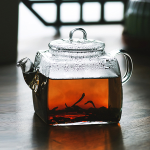中式仿古耐高温四方玻璃茶壶单壶家用带过滤大号加热煮茶器泡茶壶