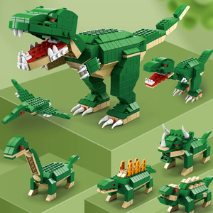 中国积木侏罗纪恐龙儿童益智拼装玩具男孩拼插霸王龙组装拼图模型