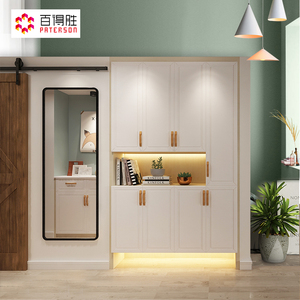 百得胜全屋定制入户柜鞋柜现代轻奢风整体入户空间玄关柜家具定做