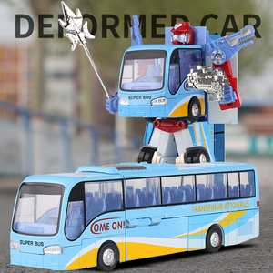 美致大号变形巴士公交车汽车模型机器人仿真儿童玩具车男孩礼物