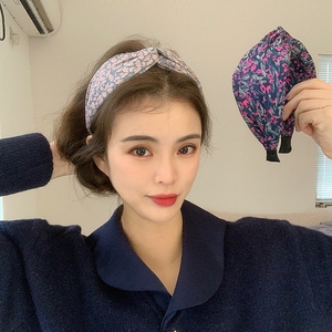 cookie饰品韩国复古港风印花发带式发箍女遮白发压发宽边时尚头箍