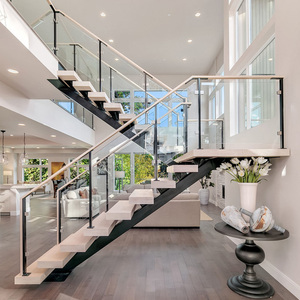 多马克森直梁楼梯钢木整体楼梯现代简约阁楼复式挑高跃层厂家定制