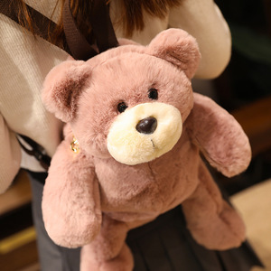 创意泰迪熊包包可爱少女心毛绒玩具小熊双肩包卡通动物女孩背包