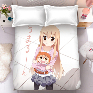 卡通动漫干物妹小埋儿童床单1.8米学生宿舍高清印图铺床小被单1.