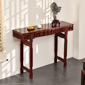 东清阁红木条案端景台明式平头案玄关桌中式条几靠墙桌红酸枝家具