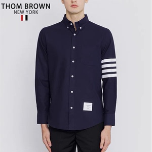 tb thom汤姆布朗衬衫经典四杠法兰绒单排扣长袖衬衣男女情侣同款