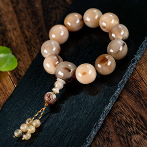 天然白水牛角高密度男女士手串30大尺寸佛珠手持车把件礼品手链