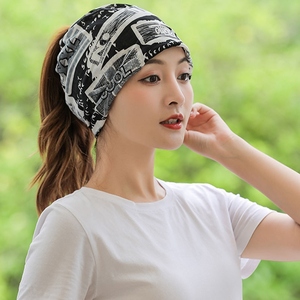 春季款头巾女包头帽子月子头套防风尘围脖双层仿羊绒时尚护颈头