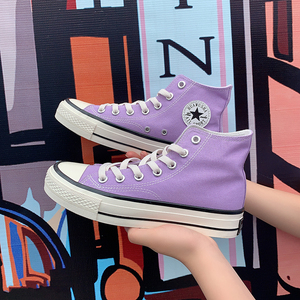 star匡威高帮帆布鞋女鞋韩版ins休闲鞋紫色原宿百搭1970s学生板鞋