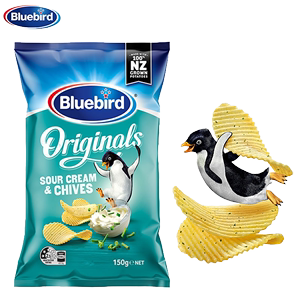 新西兰进口Bluebird酸奶油葱香味薯片原切土豆马铃薯零食膨化食品