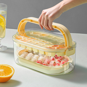 家用手提冰格厨房冰箱自制球形冰盒双层食品级硅胶软底冻冰块模具
