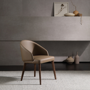 意大利设计师餐椅lawsonchair意式极简轻奢黑色皮革家用实木椅子