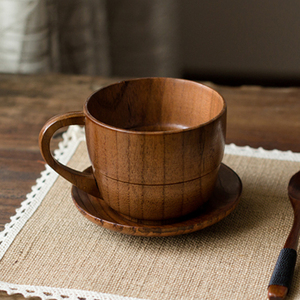 实木咖啡杯 日式杯碟  古典杯子 简约咖啡套具 特色艺术套装特价