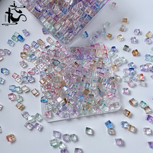 100颗装6.5mm琉璃方糖正方体水晶散珠子diy手工串珠手链制作材料