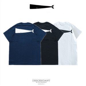 现货5折】descendant dcdt 21ss日系宽松鲸鱼印花短袖t恤男女情侣