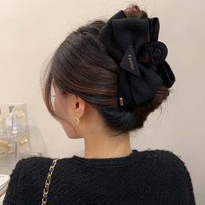气质甜心 复古韩式超大号蝴蝶结抓夹高级感发夹后脑勺盘发鲨鱼夹