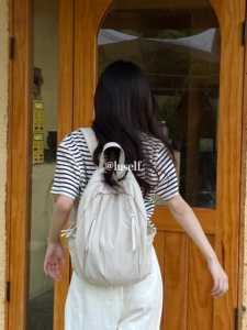 luself轻便尼龙双肩包女学生书包文艺日系韩版背包休闲小众旅行包