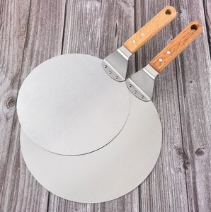 10寸木柄大号圆形铲不锈钢披萨铲蛋糕铲披萨转移器大饼铲12寸烘焙