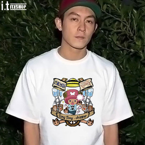 iteshop&aape陈冠希海贼王联名乔巴印花短袖男纯棉t恤女大码情侣