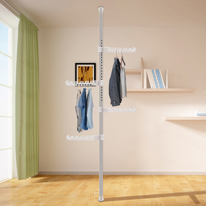 顶天立地晾衣架家用落地卧室内竖杆立伸缩杆阳台晾衣神器晒挂衣架