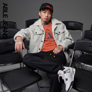 【马思唯同款】able jeans秋季中性情侣款短棉服761024