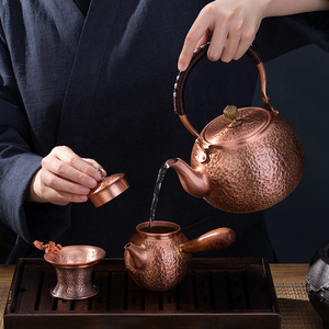 铜壶烧水壶煮水壶紫铜围炉煮茶铜茶壶纯手工明火泡茶壶纯铜大容量