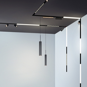 嵌入式预埋式磁吸轨道灯 客厅天花吊顶石膏板线条灯铝槽灯