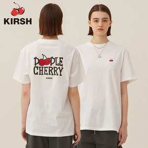 韩国代购kirsh樱桃短袖T恤少女学院风夏季半袖上衣纯棉印花宽松潮