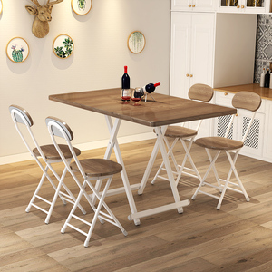 折叠桌餐桌家用简易小户型折叠桌椅组合长方形吃饭桌子摆摊长条桌