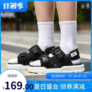 李宁凉鞋女子2021款迪士尼联名时尚休闲魔术贴沙滩鞋拖鞋男子情侣