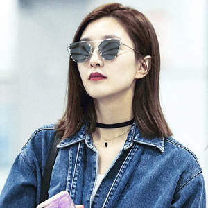 江疏影同款彩膜眼镜2019明星款网红开车驾驶gm太阳镜女潮墨镜猫眼