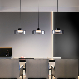 现代个性创意餐厅吊灯简约北欧式玻璃灯罩款餐厅玄关吧台LED吊灯