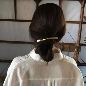 韩国复古ins简约气质金属弹簧夹后脑勺一字发卡发夹马尾夹发饰女