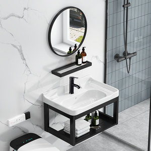 挂墙式洗手盆卫生间陶瓷洗脸盆柜组合家用小户型洗漱台池一体阳台