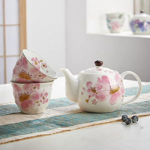 日本进口美浓烧和蓝日式釉下陶瓷壶杯子生日礼物女士茶壶茶杯套装