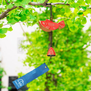 大红锦鲤 日本南部铁器进口铸铁风铃 喜庆乔迁搬新家居装饰挂件