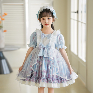 女童连衣裙夏季2024新款洋装洛丽塔儿童公主裙小女孩lolita裙子