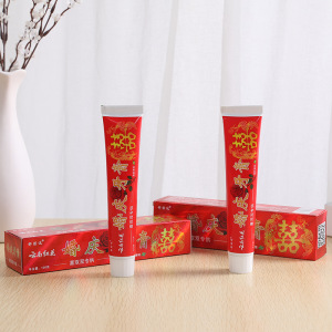 结婚用品新人订陪嫁新娘情侣洗簌红色云南红花清新薄荷婚庆牙膏