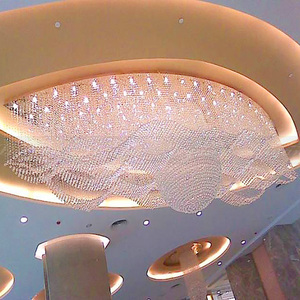 酒店工程水晶灯定制高档别墅大型售楼部宾馆会所大厅异形吸顶灯具