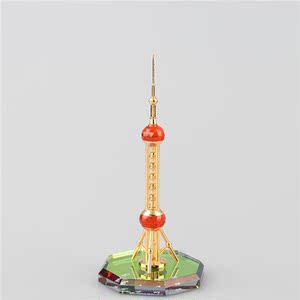 上海东方明珠小号红水晶模型塔 商务礼品 旅游纪念品