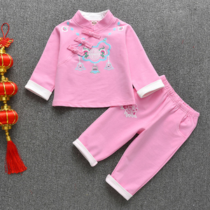 一岁女宝宝春秋装女童套装新款洋气婴儿衣服小女孩1周岁半生日服2
