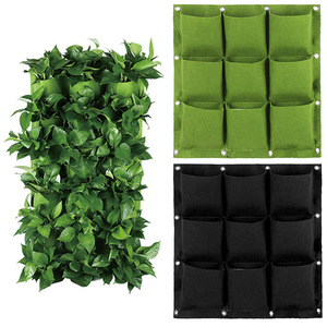 植物种植袋垂直壁挂阳台绿化花卉生长植树袋方形墙多口毛毡美植袋
