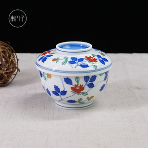 日本进口 西山作 陶瓷手绘大盖碗蒸盅炖盅家用燕窝桃胶隔水蒸碗