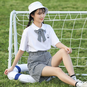 短袖阔腿短裤套装小个子运动青少年少女大童高中女生初中学生夏装
