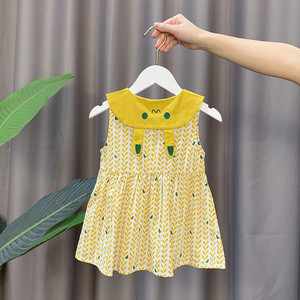 韩版童装女夏季一周岁女宝宝裙子2小童夏装3女童背心裙婴儿连衣裙
