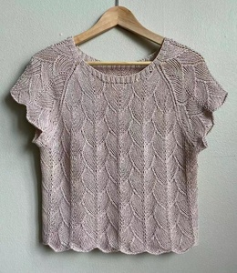 sandnes 挪威线叶子t恤亚麻春夏手工编织diy材料包附图解教程